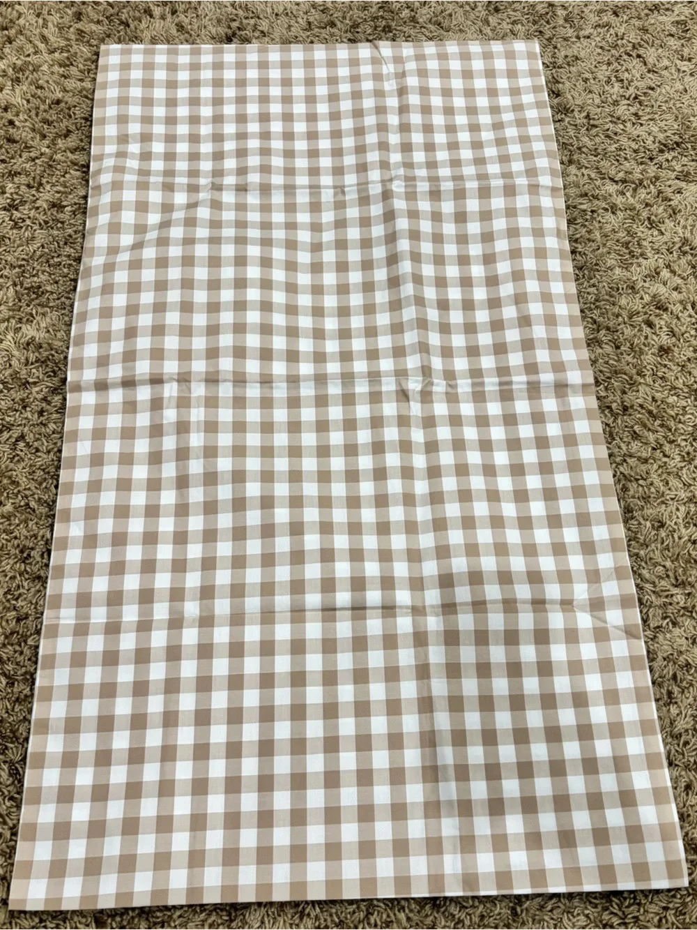 Quince Organic Crisp Percale Cotton King Sham Set of 2 Cafe Gingham